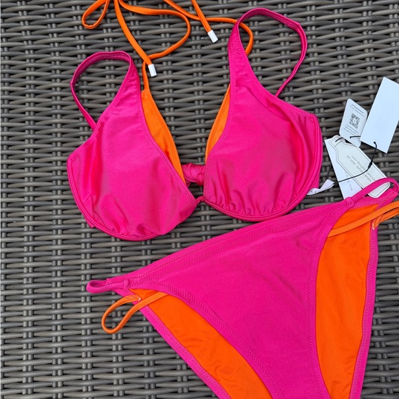 Sanctuary Pink and Orange Bikini - Size M/L - NWT - Picture 7 of 16